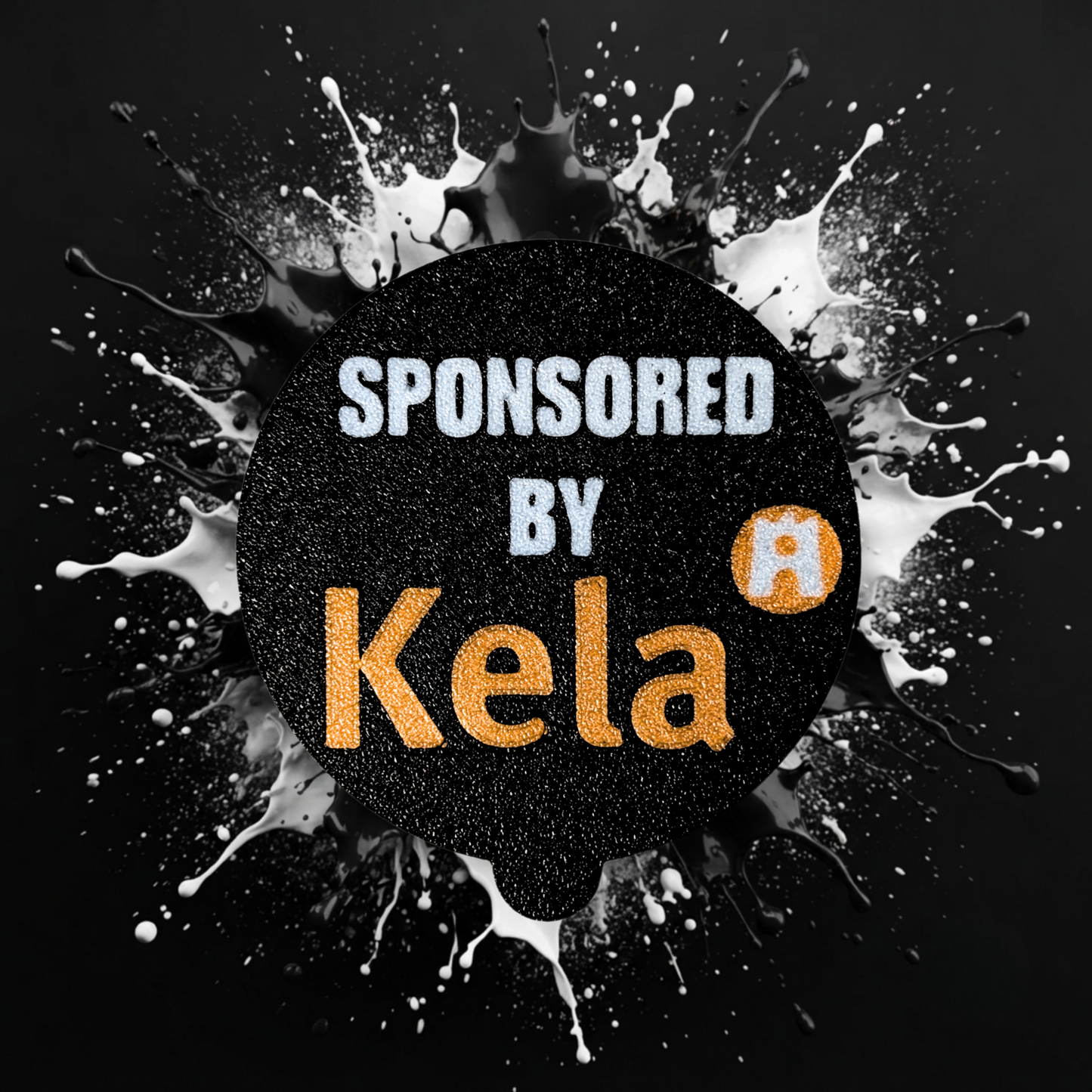 "Sponsored by Kela" Tölkin kansi Musta