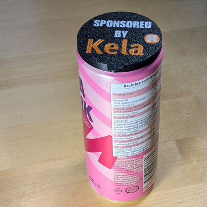 "Sponsored by Kela" Tölkin kansi Musta
